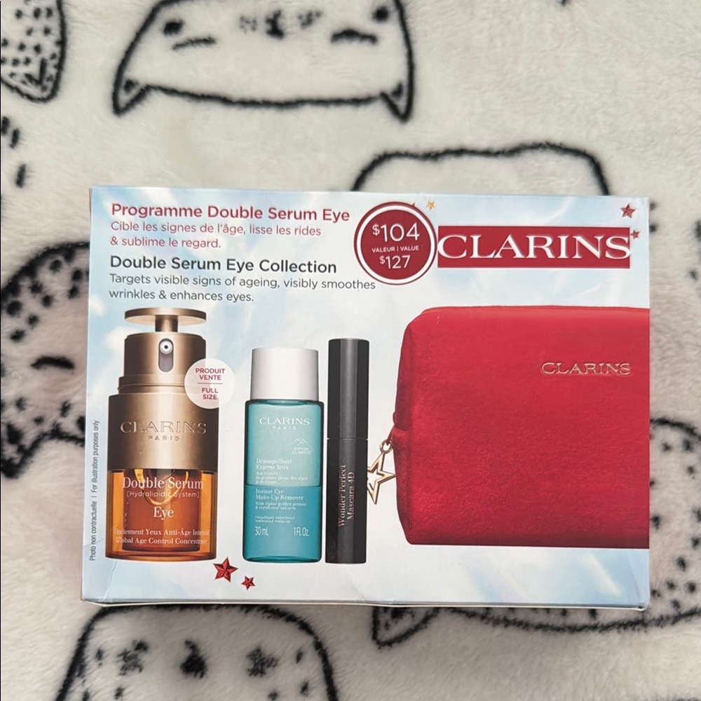 【Sold】Clarins Double Serum Eye Collection - Red and Gold